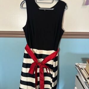 R&K Black and White Striped Dress